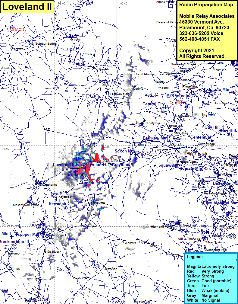 heat map radio coverage Loveland II